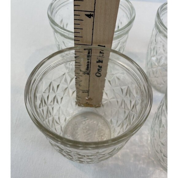 Vintage Ball Quilted Crystal Glass Jelly Jars 3" Tall 2 3/4" Opening Lot of 4 - Picture 8 of 8